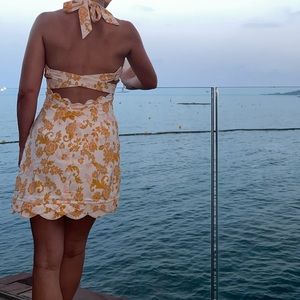 Anthropologie Maeve Scalloped V-Neck dress size 0